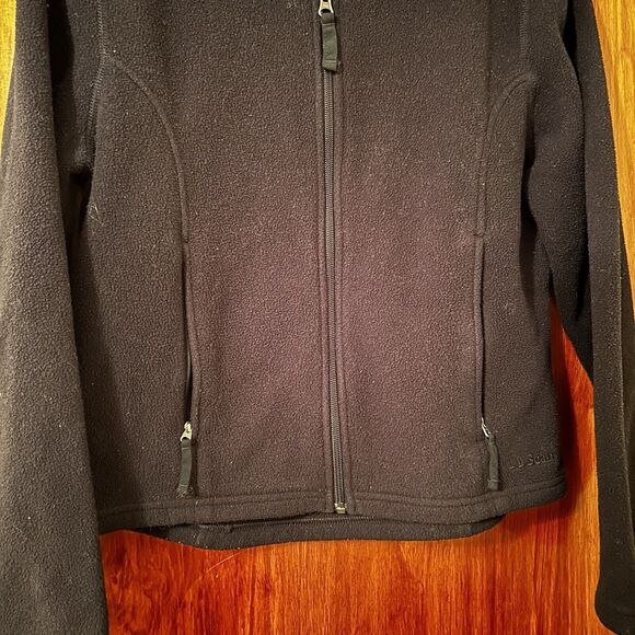 L.L. Bean Fleece Jacket Women's Black Full Zip Casual Classic Outdoor Size Small - Picture 3 of 7